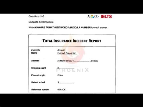 total insurance incident report listening transcript audio|IELTS Cambridge Book 8 Listening Test 2 .